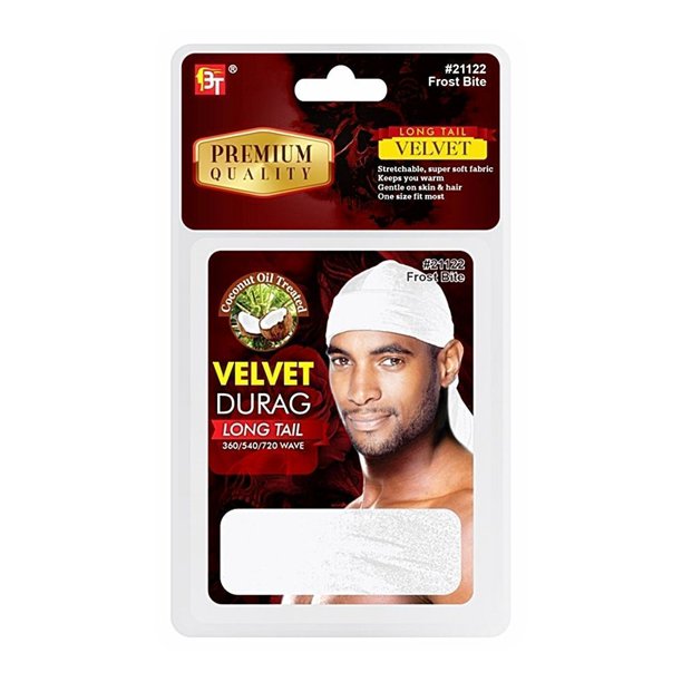 Beauty Town International Premium Quality Coconut Oil Treated Velvet Durag with Long Tail