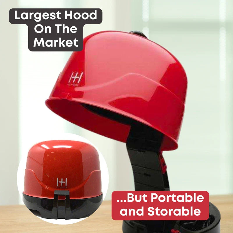 Hot & Hotter Super Large Turbo Pro Hood Dryer 3000 Portable Hair Dryer-Red
