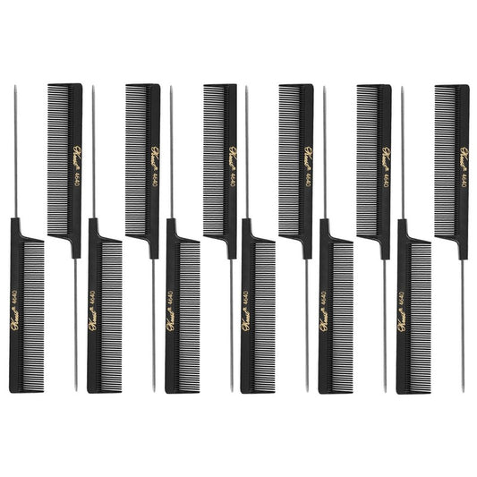 Krest 4640 8" Weaving Foiling Fine Tooth Rattail Comb (12 Pack)