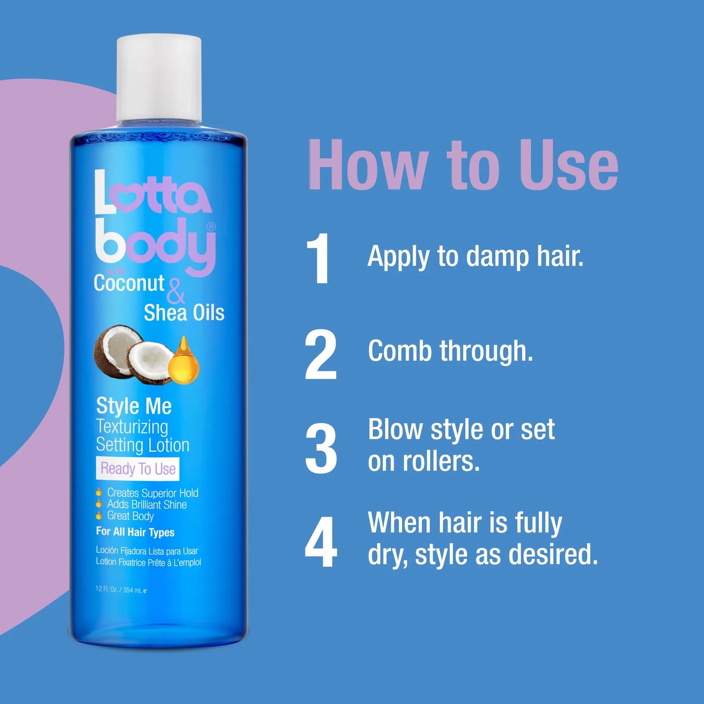 Lottabody Coconut & Shea Oils Style Me Texturizing Setting Lotion 12oz