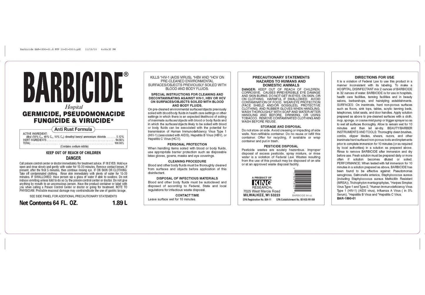 Barbicide Disenfectant