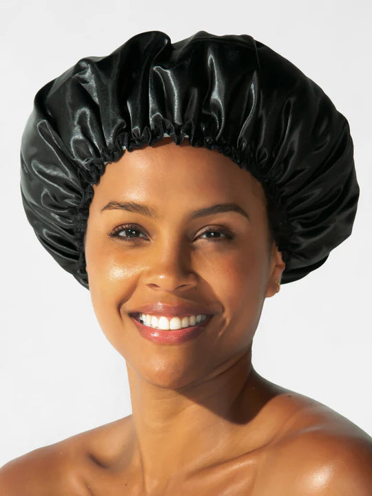 Betty Dain #620 Satin Curl Cap Black