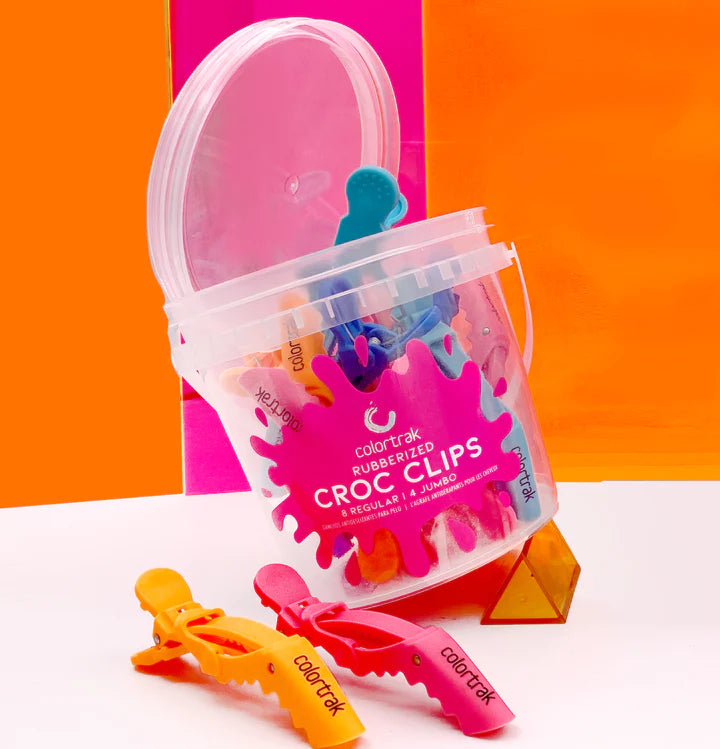 Betty Dain/Colortrak  #7044 Rubberized Croc Clips 12pk (8 Jumbo/ 4 Regular)