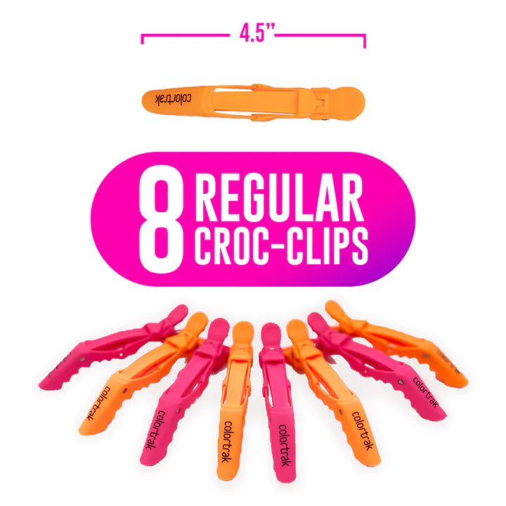 Betty Dain/Colortrak  #7044 Rubberized Croc Clips 12pk (8 Jumbo/ 4 Regular)