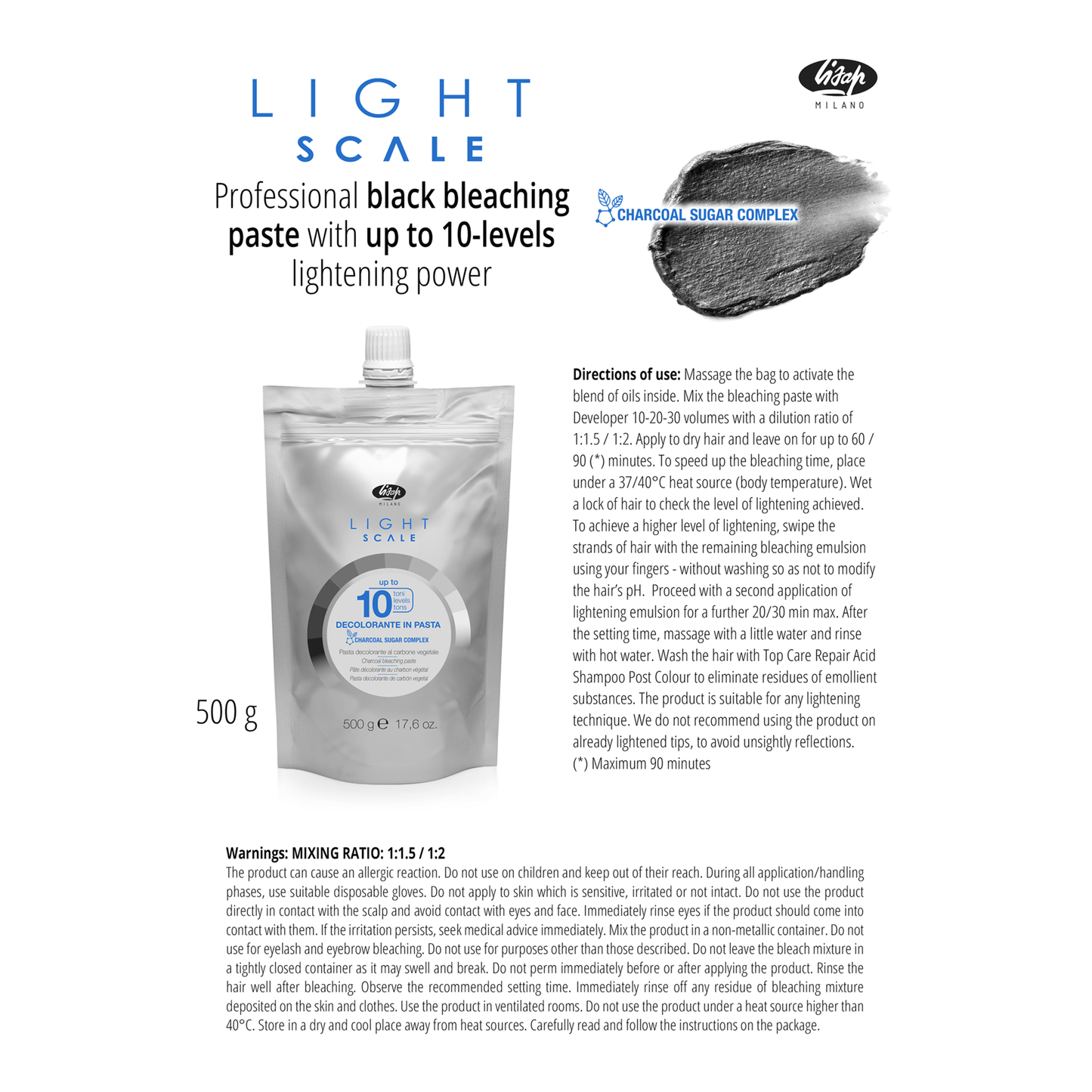 Lisap Light Scale 10 Charcoal Bleach 17.6oz