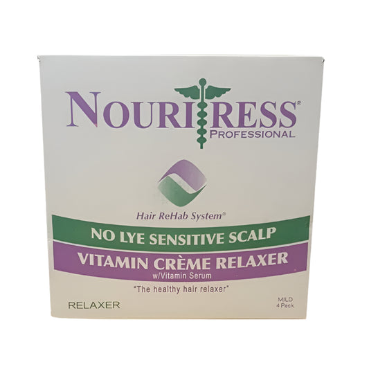 Nouritress Vitamin Crème Relaxer (No Lye Sensitive Scalp) 4 application Kit
